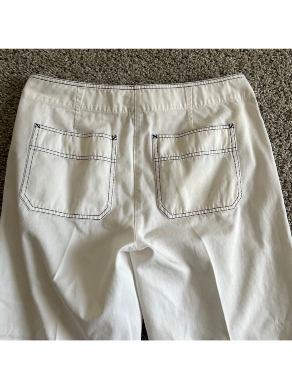 Ralph Lauren Women's Sz 8 White Sailor Pants Button Detail Wide Leg Crop - Picture 4 of 10